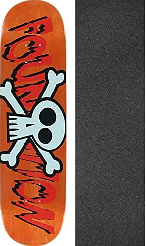 Foundation Skateboards Crossbones Assorted Colors Skateboard Deck - 8" x 31" with Black Magic Black Griptape - Bundle of 2 Items