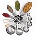 Adoric Set of 7 Magnetic Stainless Steel Spoons with Double Ends- Equipped with Leveler for Measuring Dry and Liquid Ingredients-Multifunctional Teaspoon and Tablespoon No BPA for Home Kitchen