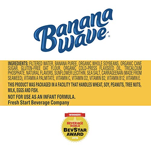 Banana Wave Dairy Free Banana Milk, Blended Superfood Beverage with Potassium and Omega-3, All Natural (Original)
