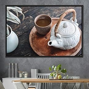 signwin Framed Canvas Wall Art Tea Servings Dark...