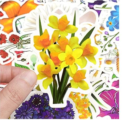 50 UNIDS Flores Etiqueta Colorida Planta Linda Pintura Pegatinas ...