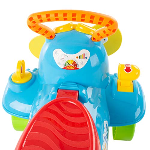 Lil' Rider Ride On Toy Airplane - Electronic Wheeled Scooter & Push Plane with Led Propeller, Sound Effects & Music for Babies & Toddlers - Thumbnail 3