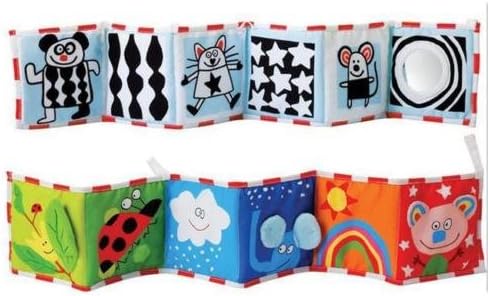 Modern Mobile Cloth Book With Clips Early Educational Toy Colorful Strange Illustrations Of Various Textures And Baby Safe Mirror Helps Develop Baby's Senses Fine Motor Skills
