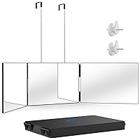OLIBUY 3 Way Mirror for Hair Cutting, Tri-fold Mirror for Shaving, Haircutting, Braiding, Hair Styling and Makeup with Height