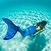 Fin Fun Mermaid Tail, Reinforced Tips, with Monofin,, Arctic Blue, Size Youth 6
