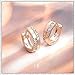 Thick Roll Crystal 18k Gold Plated Earrings Stud Women Jewelry + 925 Sterling Silver Earnuts Gs0462