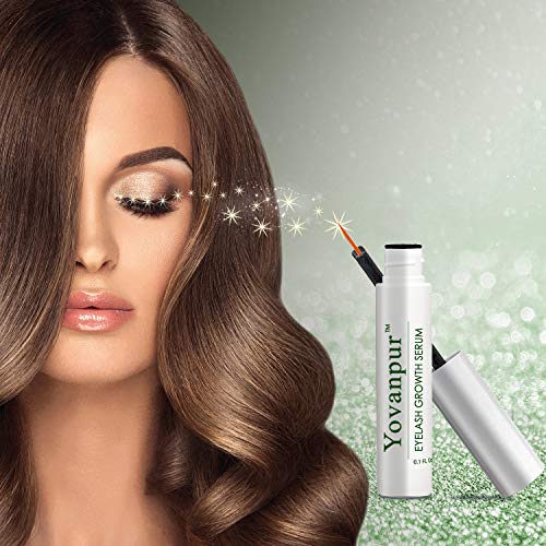 Eyelash Growth Enhancer, Yovanpur Lavish Lash Eyelash And Eyebrows Growth Enhancing Booster Serum Thickener, With Biotin Natural Growth Peptides To Grow Longer, Thicker Vegan Lashes and Eyebrows, FDA - Thumbnail 6