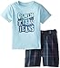 Calvin Klein Little Boys' Crew-Neck Logo T-Shirt and Plaid Short Two-Piece Set
