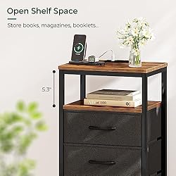 Huuger Nightstands Set of 2, 27.6 Inch End Tables