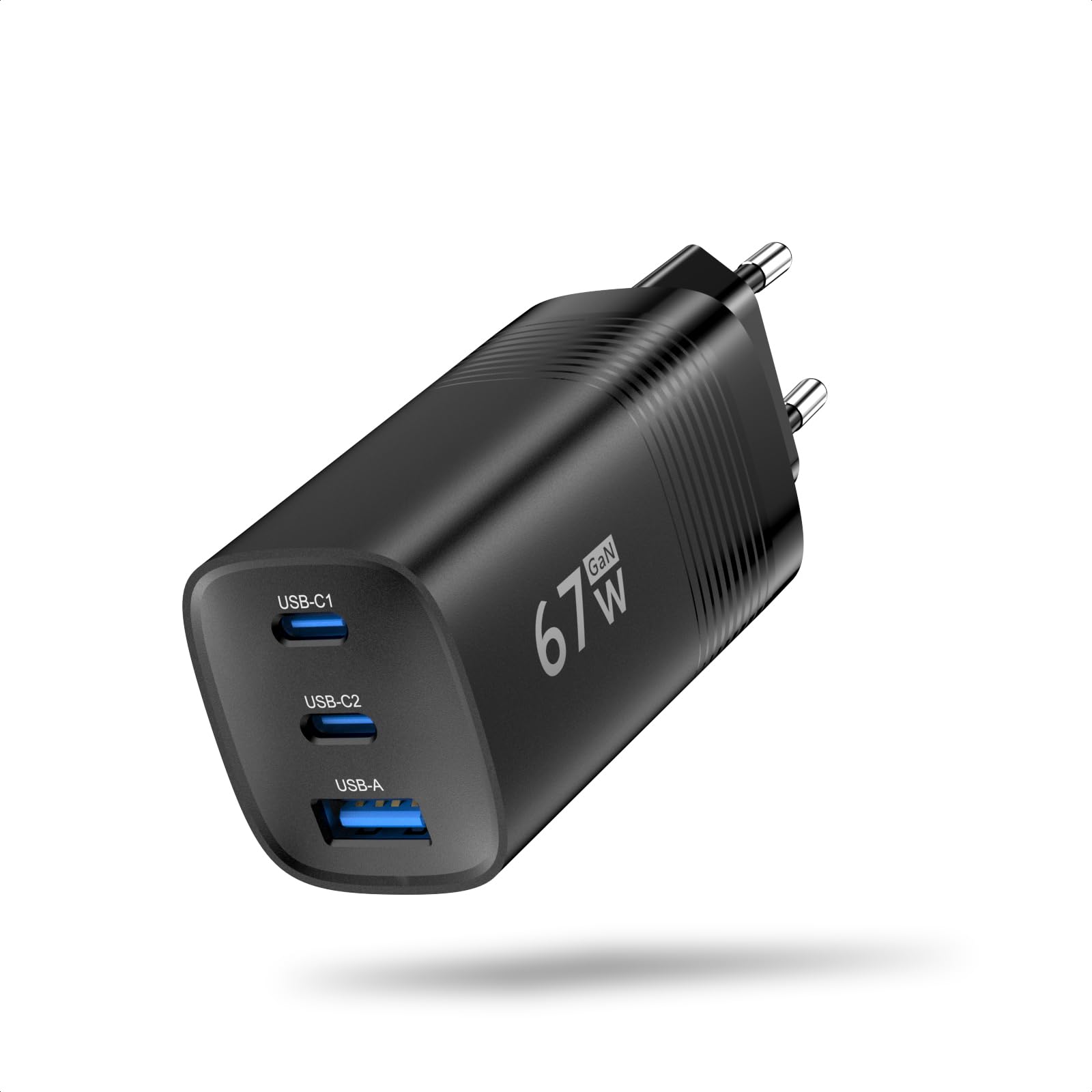 TOPADRE USB C Ladegerät 67W, 3-Port Schnellladegerät, PD PPS Fast Charger, Netzteil USB C für MacBook Pro/Air, für iPhone 17/16/15/14 Pro Max, für Galaxy S25/S24/S23/S22, für Pixel 10/9/8/7/6. Schwarz