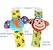 Daisy 4-Piece Animal Baby Infant Wrists Rattle and Socks Foot Finders Set Developmental Soft Toy - Elephant and Monkey