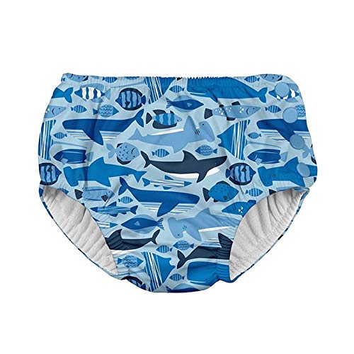 i play. Baby Boys Snap Reusable Absorbent Swimsuit Diaper, Blue Undersea, 18mo