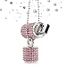 USB Flash Drive,Bling Rhinestone Diamond Crystal Glitter Lipstick Case Shining Jewelry Necklace,16GB,Sakura Pink