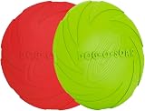 Vivifying 2 Pack 7 Inch Natural Rubber Flying Disc for Dogs Green Red view 8