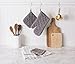 DII Basic Terry Collection Quilted 100% Cotton, Potholder, Gray, 3 Piece