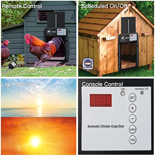 Automatic Chicken Coop Door, Full Aluminum Chicken Coop Door with Light