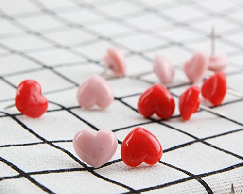 Cartoon Pushpin Combination 30 Pcs Heart Shaped Thumbtacks for Feature Wall, Whiteboard, Corkboard, Photo Wall