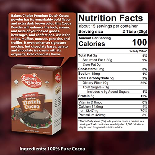 Dutch Cocoa Powder Unsweetened Chocolate Powder 15 Ounce Dairy