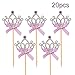 MAGICMAI Cupcake Toppers Glitter Crown Cake Decoration Dessert Table Birthday Party Decor 20 Pieces, Silver