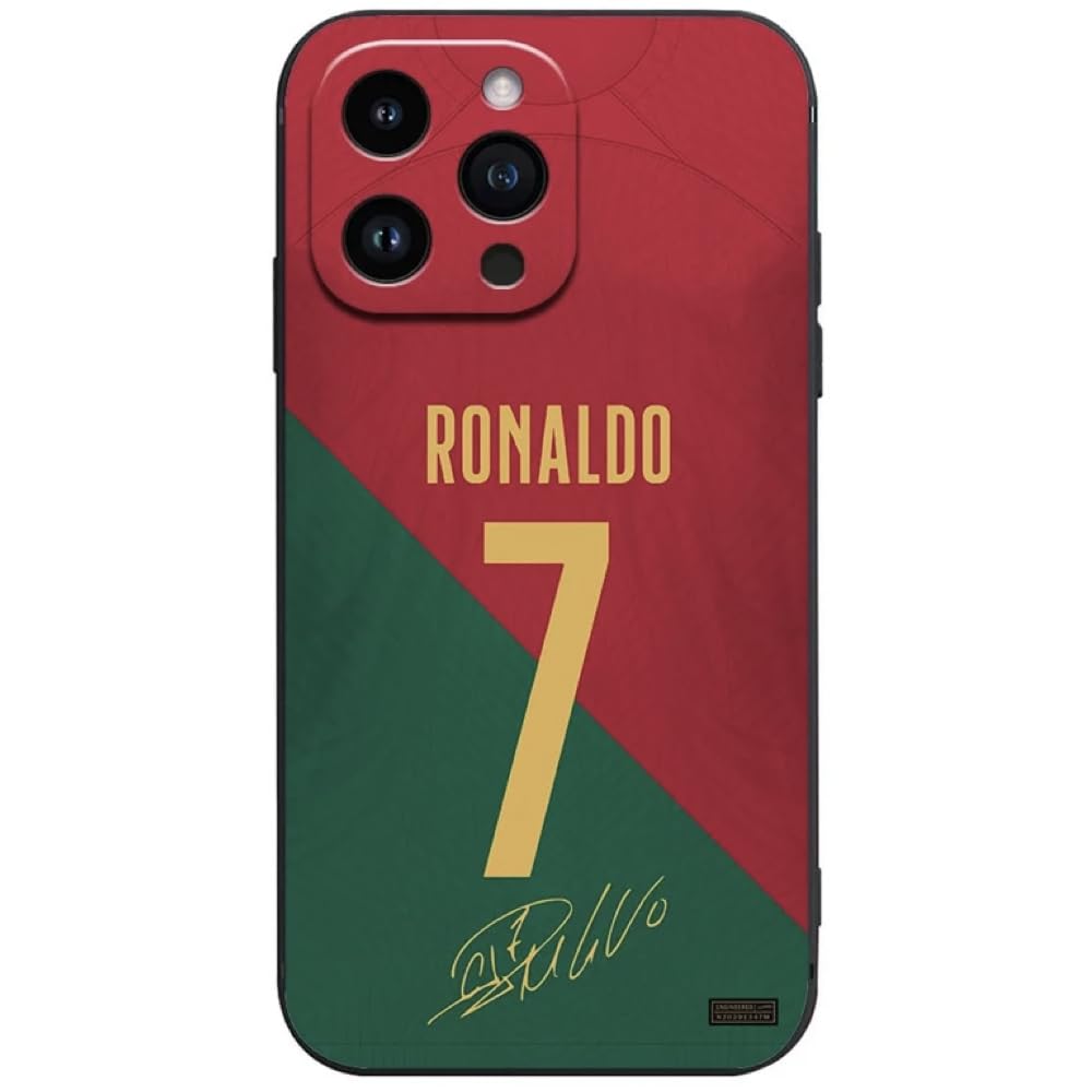 EZB Legend Football Player Themed iPhone Phone Case | Flexible Silicone Cover, Shock Absorbent (Ronaldo, iPhone XR)
