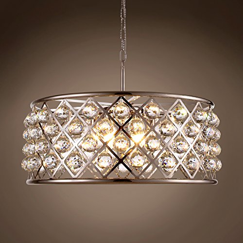 Crystal Grid Hoop 6 Light 25 Polished Nickel Clear Crystal