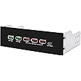 EZDIY-FAB 5.25in 10Gbps USB 3.1 Gen2 Hub and Type-C Port,Front Panel USB Hub with QC 3.0 Quick Charging