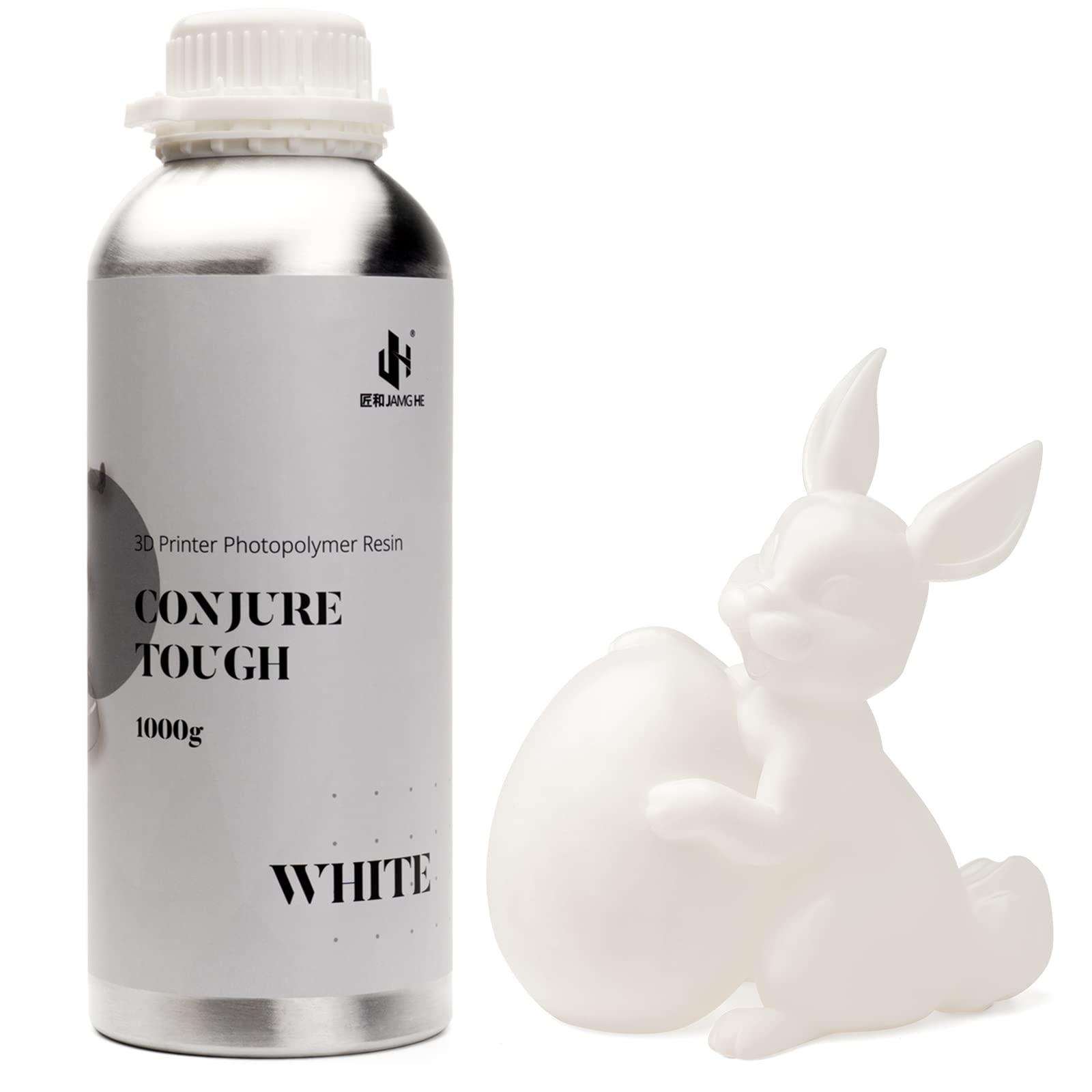 Chitu Systems Tough 3D Printer Resin, High Impact Resistance, Non-Brittle Engineering-Like Photopolymer, 405nm UV Resin for 8K/12K/14K Printers, Ideal for Functional Gadgets & Miniatures, 1kg, White