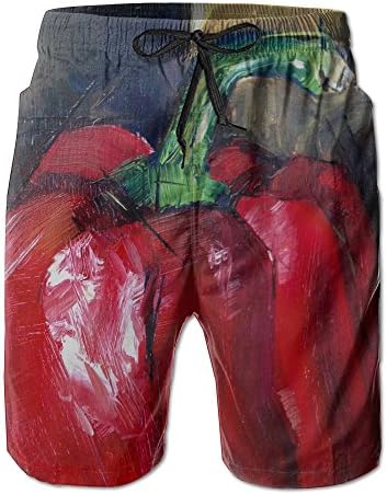 Painting Red Pepper Swim Bathing Suits Quickly Drying Short Shorts Board Shorts