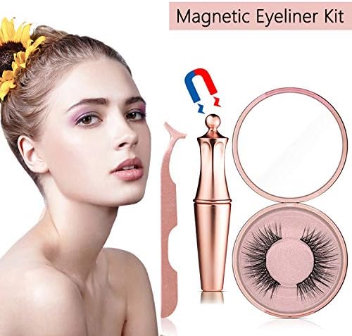 Magnetic Eyelashes with Eyeliner Magnetic Eyeliner with Advanced 3D Eyelashes Magnetic Eyelashes with Natural Look Reusable Magnetic Eyeliner Kit