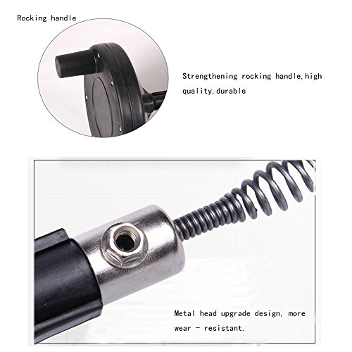 Augers Plumbing Snake Pipe Cleaner Cleaning Clog Sink Plumbing 1/4" x 13' Spring Cable(Black) #81226