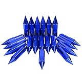 Rupse 20pcs M12x1.5 7075 Aluminum Spiked Lug Nuts Extended Tuner Wheels/Rims For Honda,Mitsubishi,Toyota, Mazda, Subaru etc (Blue-2)