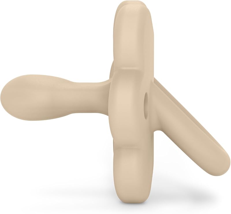 , Toda chupeta de silicone, bebé 0/6 meses e recém-nascido, bege macio