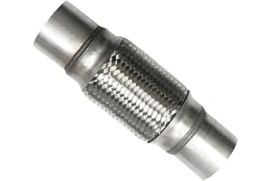 RCCT 2Inch Flex Pipe Exhaust 51mm Flexible Exhaust Connector/Universal Flex Pipe Coupler with Extension/Inner Braid 10Inch Length (2In)