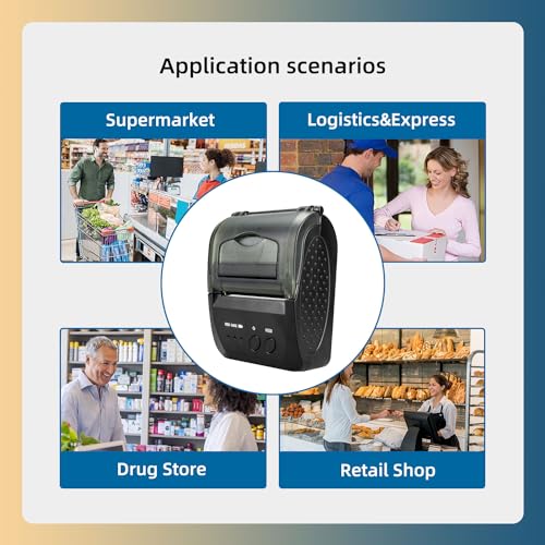 NetumScan Wireless Bluetooth Thermal Printer 2 Inch 58mm Mini USB POS Printer for Retail Restaurant Compatible with Android/iOS/PC/Windows NS1809DD