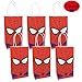 Yasirona NiceLife 12 Pieces Spider Web Printed Kraft Paper Goodie Gift Bags with Handle for Kids Superhero Themed Birthday Party Decorations