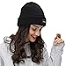 LETHMIK Fleece Lined Cuff Beanie,Solid Color Knit Hat Slouchy Winter Skull Cap for Men&Women Black