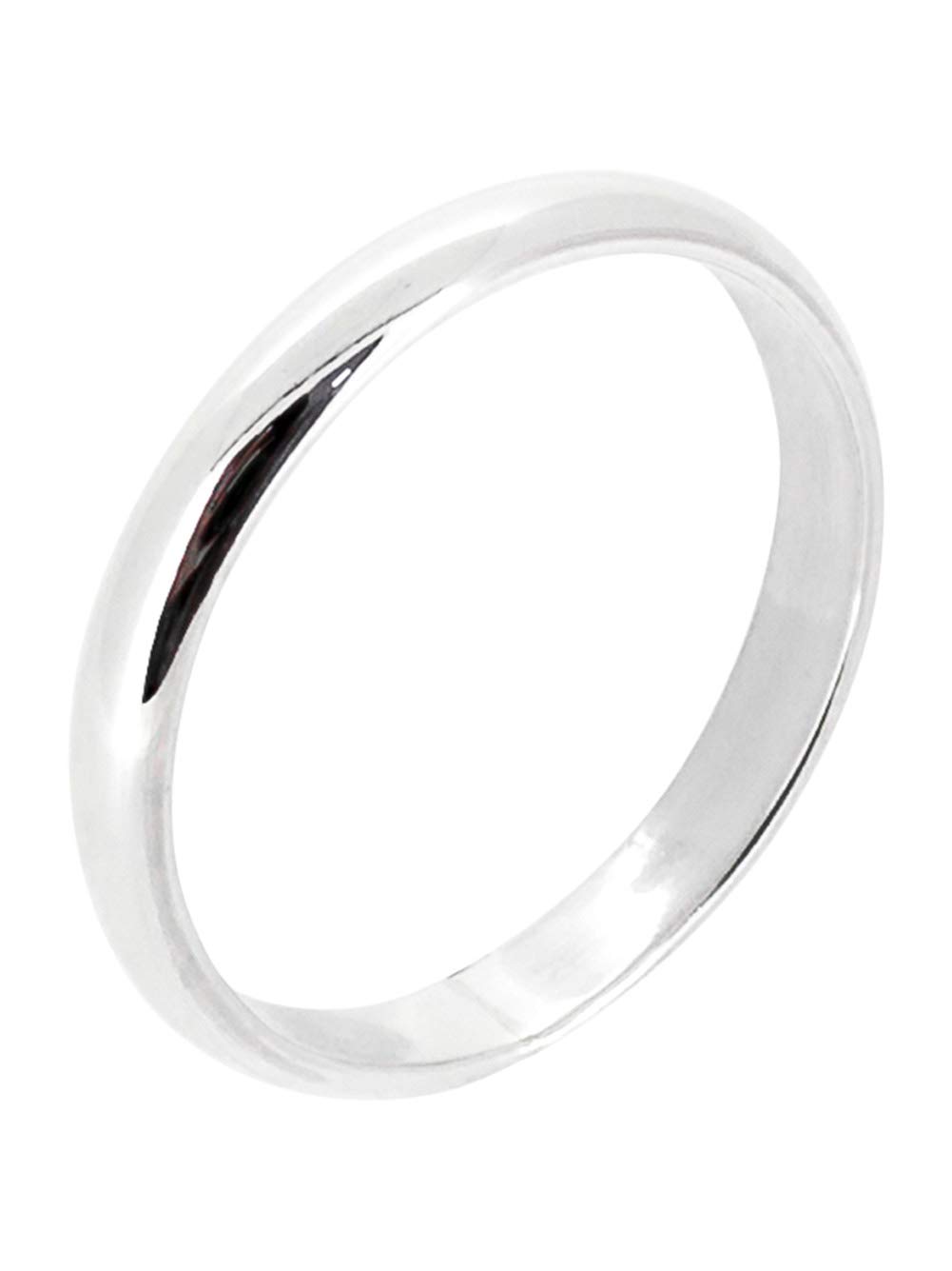 Treasure Bay 925 Sterling Silver 3mm Court Comfort Men/Ladies Wedding Band/Ring, Plain silver Ring For Men and women (L)