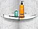 Mount-It! Glass Corner Shower Shelf for Bathroom, Wall Mounted with Chrome Rail & 8mm Tempered Glass, Durable Bathroom Organizer for Shower Essentials, 9.75 Inch Space-Saving Design