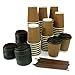 Ideal Pack of 75-12 oz Disposable Triple-Walled Strong Paper Coffee Hot Cups, Travel Lids & Stirrers; Rippled to Go Coffee Cups, Disposable Travel Mug for Hot/Cold Coffee, Tea, Chocolate & Coco