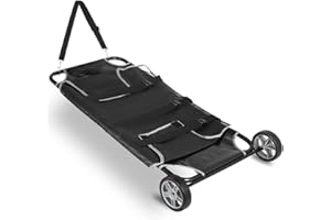 SYNAIOLMA 45x26inch Animal Stretcher, Pet Rescue Stretcher, Veterinary Transport Trolley, Pet Trolley Cart,with 2wheels, Max Loading 110 Lbs,for Transporting Injured Or Anesthetized Pets(Black)