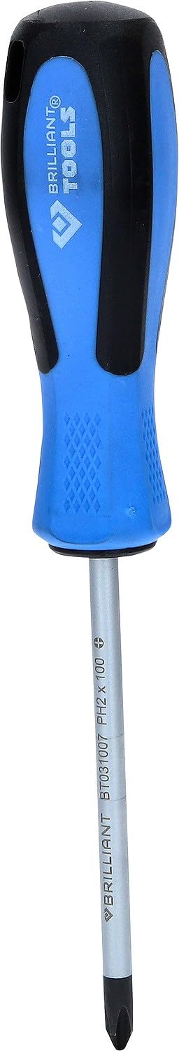 BRILLIANT TOOLS BT031007 Phillips Screwdriver PH2 x 100 mm [Powered by KS Tools]