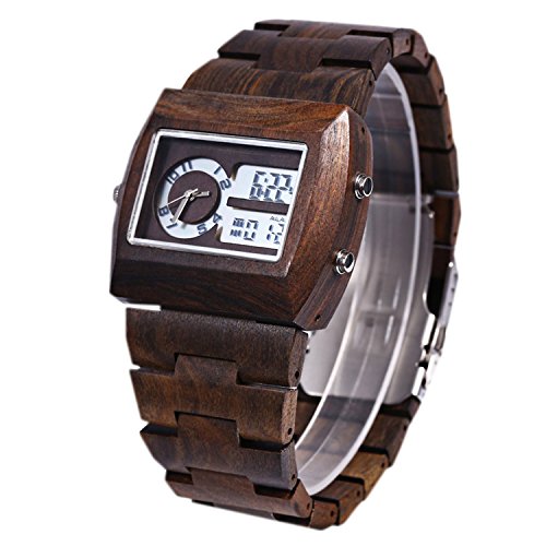 wooden digital watch