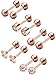 5 Pairs Stainless Steel Stud Earrings Round Ball Studs Cubic Zirconia Barbell Earring Set Helix Piercing for Tragus Cartilage Ear, 5 Styles (Rose Gold)