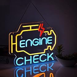 Check Engine Light Neon Sign, LED Neon Light for