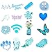 Blue Cute Stickers for Water Bottle Trendy Teen Girls Laptop Hydroflasks Phone Car Bumper Computer Skateboard Decals 50pcs