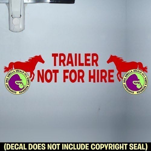 NOT FOR HIRE HORSE Caution Trailer Vinyl Decal Sticker D
