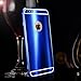 JUNCH IPhone6s/6 Case, Luxury Metal Aluminum Ultra-thin Mirror Case Lightweight Metal Bumper + Mirror Hard PC Back Protective Case for Apple iPhone 6/6s 4.7 Inch(blue)