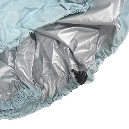 RONGT 2 Pack Waterproof Kayak Cover, 2.6m-6.5m Canoe Storage Cover Offers UV Protection for Fishing Boat,Rowing Shell & Paddle Board (light & dark blue, 3.5m(kayak8.5-9.9feet))