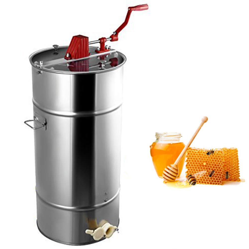 AZlSL 2 Frames Honey Extractor,Manual Stainless Steel Bee Honey Extractor Best Deal
