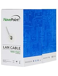 navepoint CAT6 1000 ft Cable UTP Solid 23 AWG negro 550 MHz Bulk alambre de red Ethernet LAN